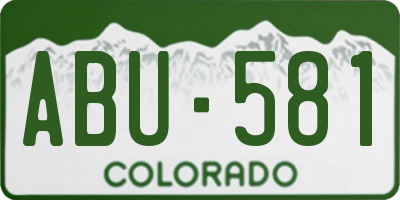 CO license plate ABU581
