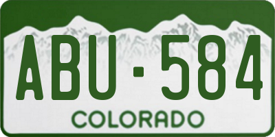 CO license plate ABU584