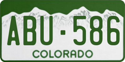 CO license plate ABU586
