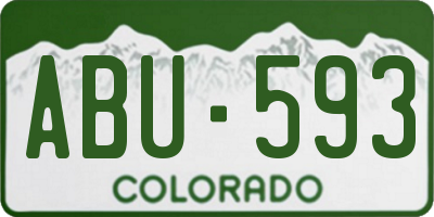 CO license plate ABU593