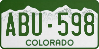 CO license plate ABU598