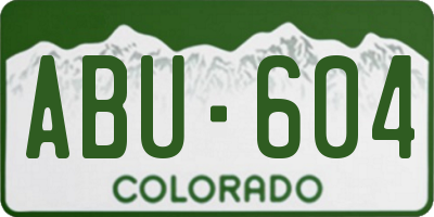 CO license plate ABU604