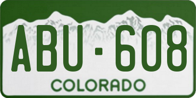 CO license plate ABU608