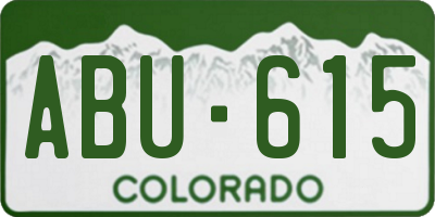 CO license plate ABU615
