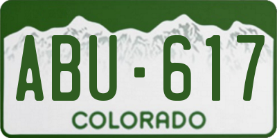 CO license plate ABU617