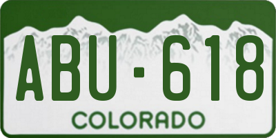 CO license plate ABU618