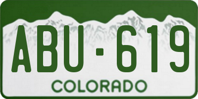 CO license plate ABU619