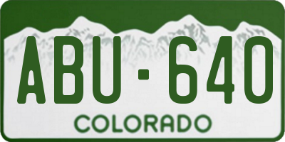 CO license plate ABU640