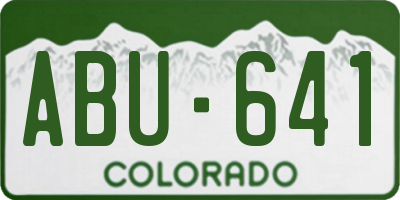 CO license plate ABU641