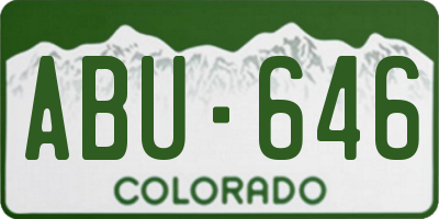 CO license plate ABU646