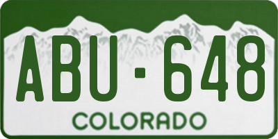 CO license plate ABU648