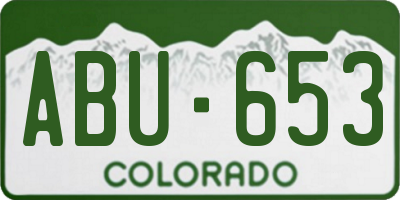 CO license plate ABU653