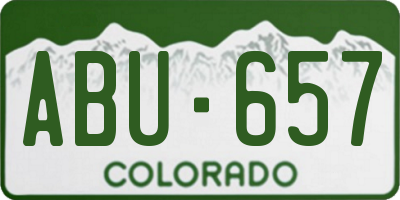 CO license plate ABU657