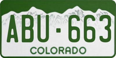 CO license plate ABU663