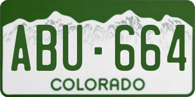 CO license plate ABU664