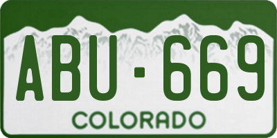 CO license plate ABU669