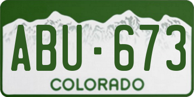 CO license plate ABU673