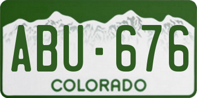 CO license plate ABU676