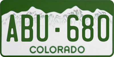 CO license plate ABU680