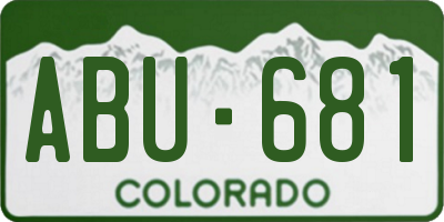 CO license plate ABU681