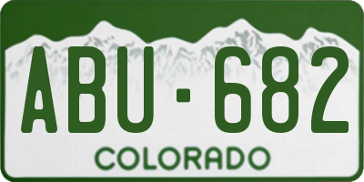 CO license plate ABU682