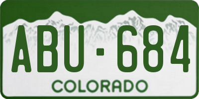 CO license plate ABU684