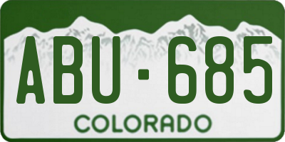 CO license plate ABU685