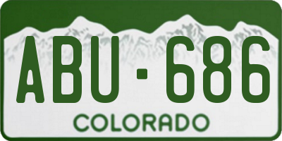 CO license plate ABU686