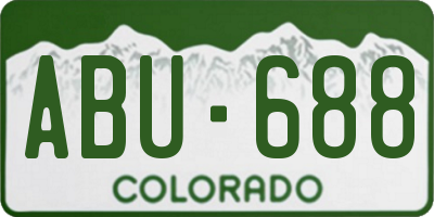 CO license plate ABU688