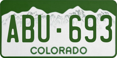CO license plate ABU693