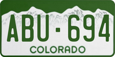CO license plate ABU694