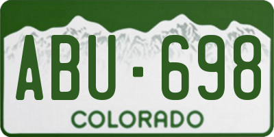 CO license plate ABU698