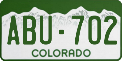 CO license plate ABU702