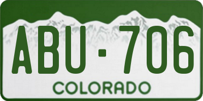 CO license plate ABU706