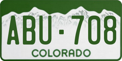 CO license plate ABU708