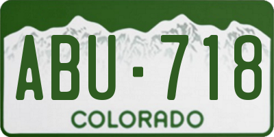 CO license plate ABU718