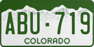 CO license plate ABU719