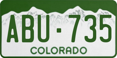 CO license plate ABU735