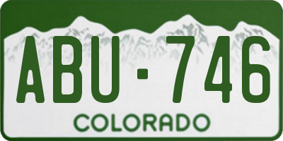 CO license plate ABU746