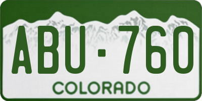 CO license plate ABU760