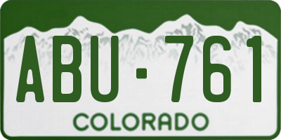 CO license plate ABU761