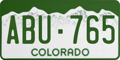CO license plate ABU765