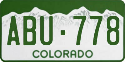 CO license plate ABU778