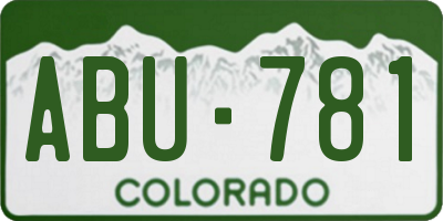 CO license plate ABU781