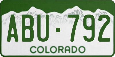 CO license plate ABU792