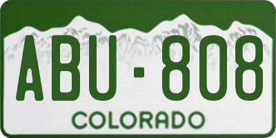 CO license plate ABU808