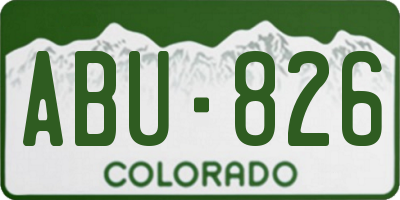 CO license plate ABU826