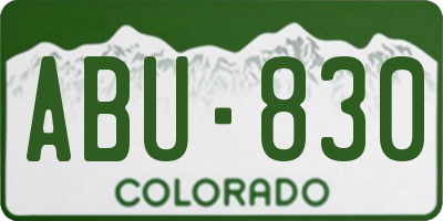 CO license plate ABU830
