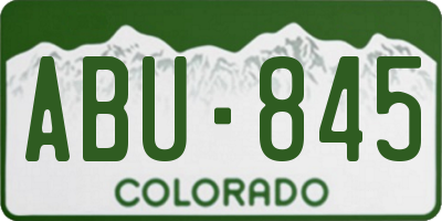 CO license plate ABU845
