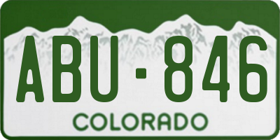 CO license plate ABU846